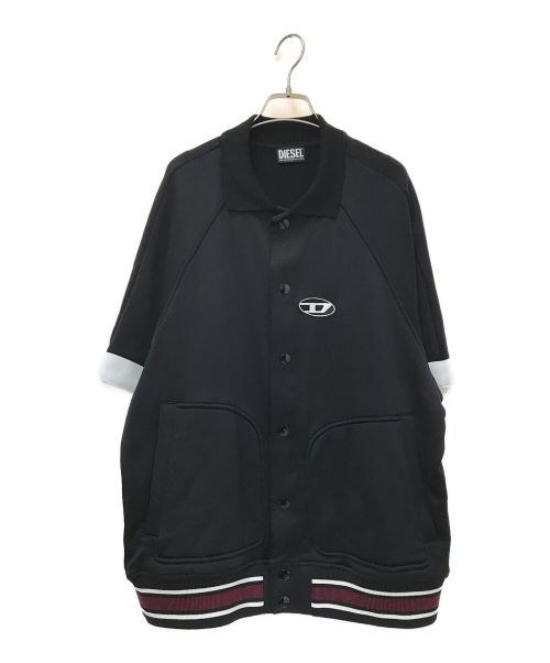 DIESEL（ディーゼル）DIESEL (ディーゼル) S-BOLIN ハーフスリーブスウェットシャツジャケット ブラック サイズ:Lの古着・服飾アイテム