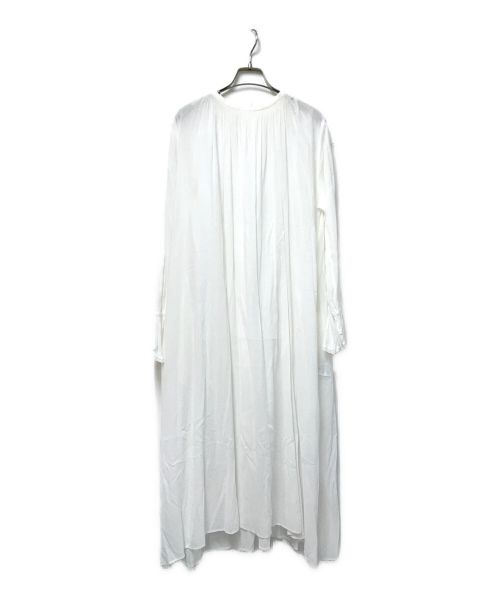 IENA（イエナ）IENA (イエナ) コットンレーヨンボイルギャザーワンピース ホワイト サイズ:36の古着・服飾アイテム