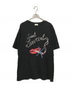Saint Laurent Parisサンローランパリ）の古着「スモーキングリッププリントTシャツ」｜ブラック