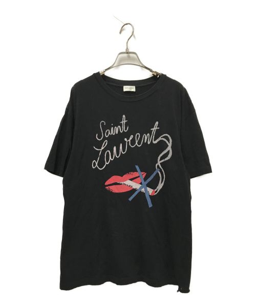 Saint Laurent Paris（サンローランパリ）Saint Laurent Paris (サンローランパリ) スモーキングリッププリントTシャツ ブラック サイズ:XSの古着・服飾アイテム
