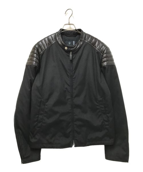 GUCCI（グッチ）GUCCI (グッチ) レザー切替中綿ジャケット ブラック サイズ:50の古着・服飾アイテム