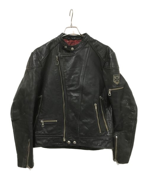 HARRO（ハロ）HARRO (ハロ) 70's セミダブルレザージャケット ブラック サイズ:50の古着・服飾アイテム