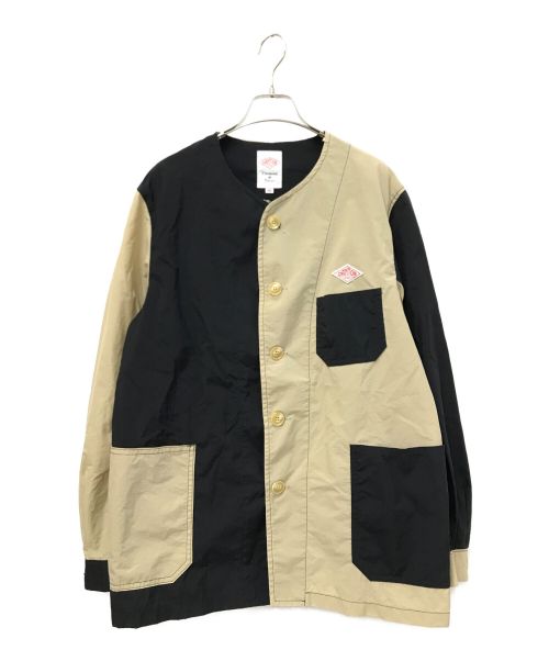 DANTON（ダントン）DANTON (ダントン) ノーカラーシングルジャケット ブラック×ベージュ サイズ:40の古着・服飾アイテム