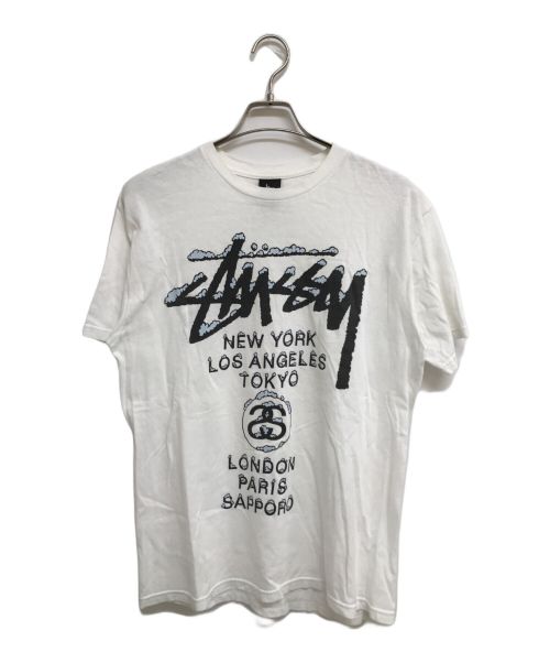stussy（ステューシー）stussy (ステューシー) プリントTシャツ ホワイト サイズ:Mの古着・服飾アイテム
