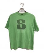 stussyステューシー）の古着「SロゴプリントTシャツ」｜グリーン