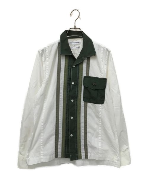 COMME des GARCONS SHIRT（コムデギャルソンシャツ）COMME des GARCONS SHIRT (コムデギャルソンシャツ) 再構築シャツ カーキ×ホワイト サイズ:Sの古着・服飾アイテム