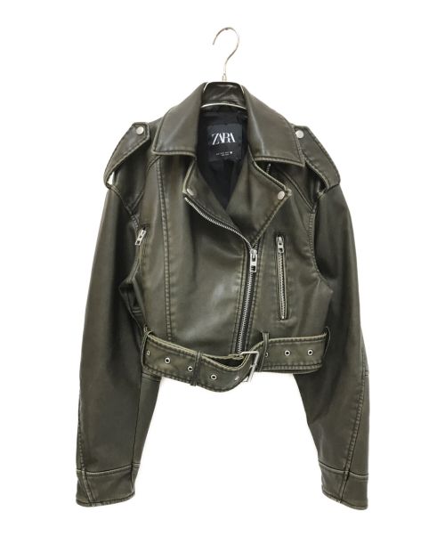 ZARA（ザラ）ZARA (ザラ) ヴィンテージ加工ライダースジャケット ブラウン サイズ:US:XSの古着・服飾アイテム