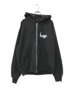 stussyステューシー）の古着「flipped logo zip up hoodie」｜ブラック