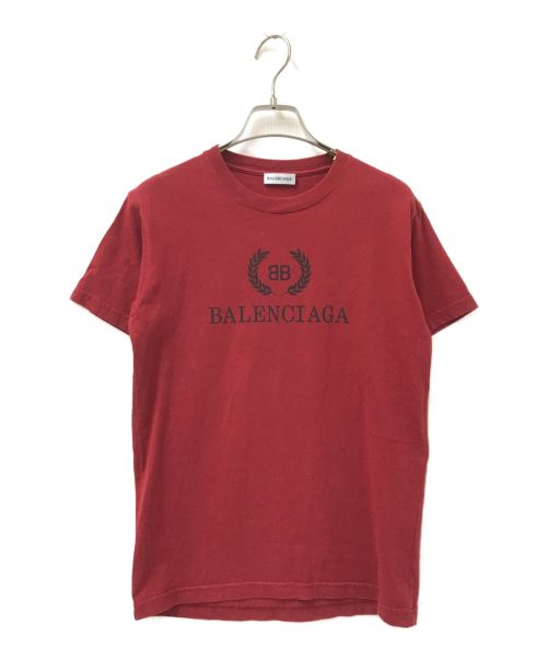BALENCIAGA（バレンシアガ）BALENCIAGA (バレンシアガ) BBロゴプリントTシャツ レッド サイズ:Sの古着・服飾アイテム