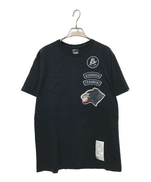 NEIGHBORHOOD（ネイバーフッド）NEIGHBORHOOD (ネイバーフッド) FRAGMENTS (フラグメント) コラボプリントTシャツ ブラック サイズ:2の古着・服飾アイテム