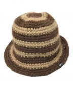 stussyステューシー）の古着「Swirl Knit Bucket Hat」｜ブラウン