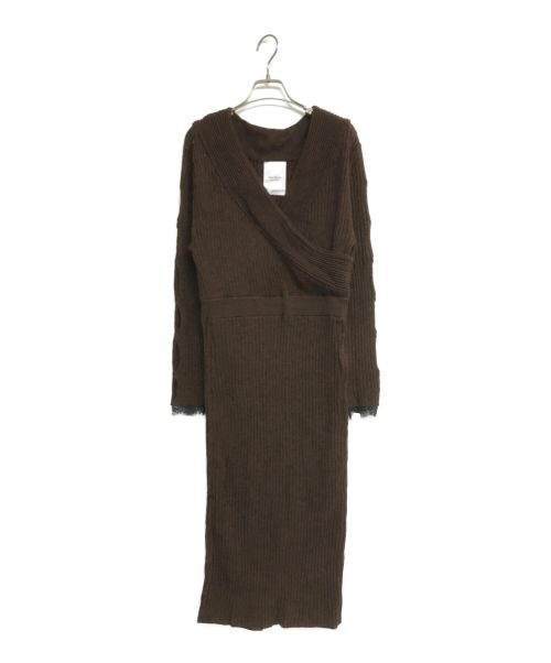 HER LIP TO（ハーリップトゥ）HER LIP TO (ハーリップトゥ) Wrap-Effect Knit Dress ブラウン サイズ:Mの古着・服飾アイテム