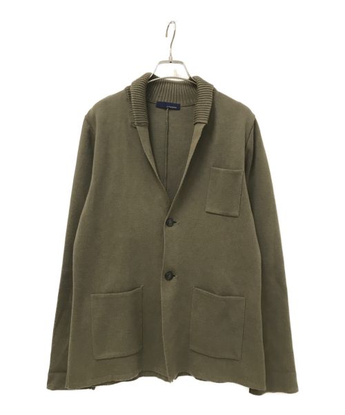 LARDINI（ラルディーニ）LARDINI (ラルディーニ) ニットジャケット オリーブ サイズ:Mの古着・服飾アイテム