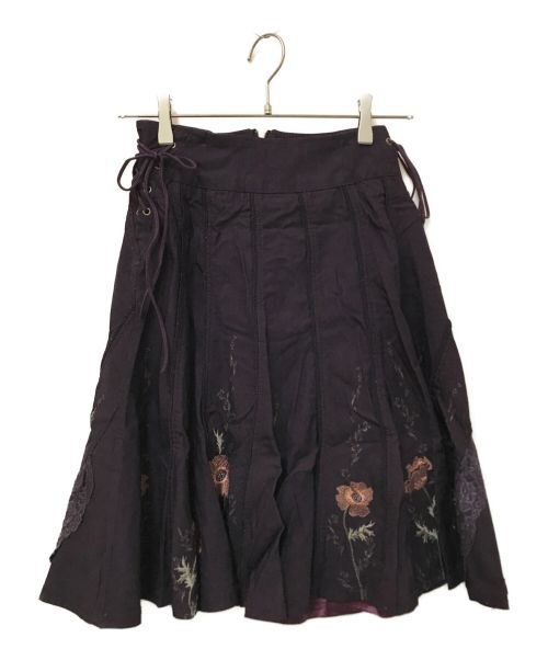 OZZONESTE（オッズオネスト）OZZONESTE (オッズオネスト) 刺繍デザインスカート パープル サイズ:下記参照の古着・服飾アイテム