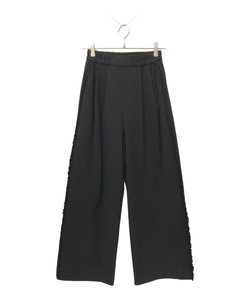 UNMINOU（アンミヌ）UNMINOU (アンミヌ) サイドフリルタックパンツ ブラック サイズ:Fの古着・服飾アイテム