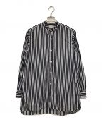 HEUGNユーゲン）の古着「Stripe Rod ストライプロブスタンドカラーシャツ」｜パープル