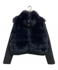 Sov. (ソブ) FOXダウンジャケット ブラック×ネイビー サイズ:36