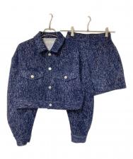 moussy (マウジー) SHORT TWEEDY ジャケット ブルー サイズ:FREE/0