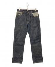 stussy (ステューシー) スカルプリントデニムパンツ インディゴ サイズ:30