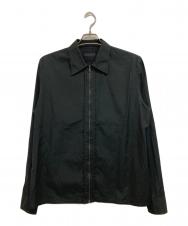 PRADA (プラダ) コットンジップアップシャツ ブラック サイズ:L