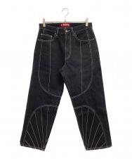 SUPREME (シュプリーム) Radial Embroidered Loose Fit Jean ブラック サイズ:30