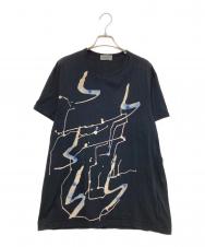 Yohji Yamamoto pour homme (ヨウジヤマモト プールオム) 抜染YYYプリントTシャツ ブラック サイズ:3
