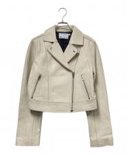 T by ALEXANDER WANG (ティーバイアレキサンダーワン) ダブルライダースジャケット アイボリー サイズ:6