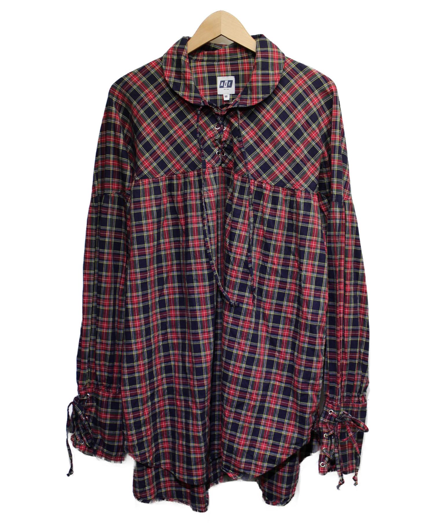 中古 古着通販 Aie アーツインエデュケーション プルオーバーチェックシャツ レッド サイズ M String Shirt 参考定価32 000円 税 ブランド 古着通販 トレファク公式 Trefac Fashion