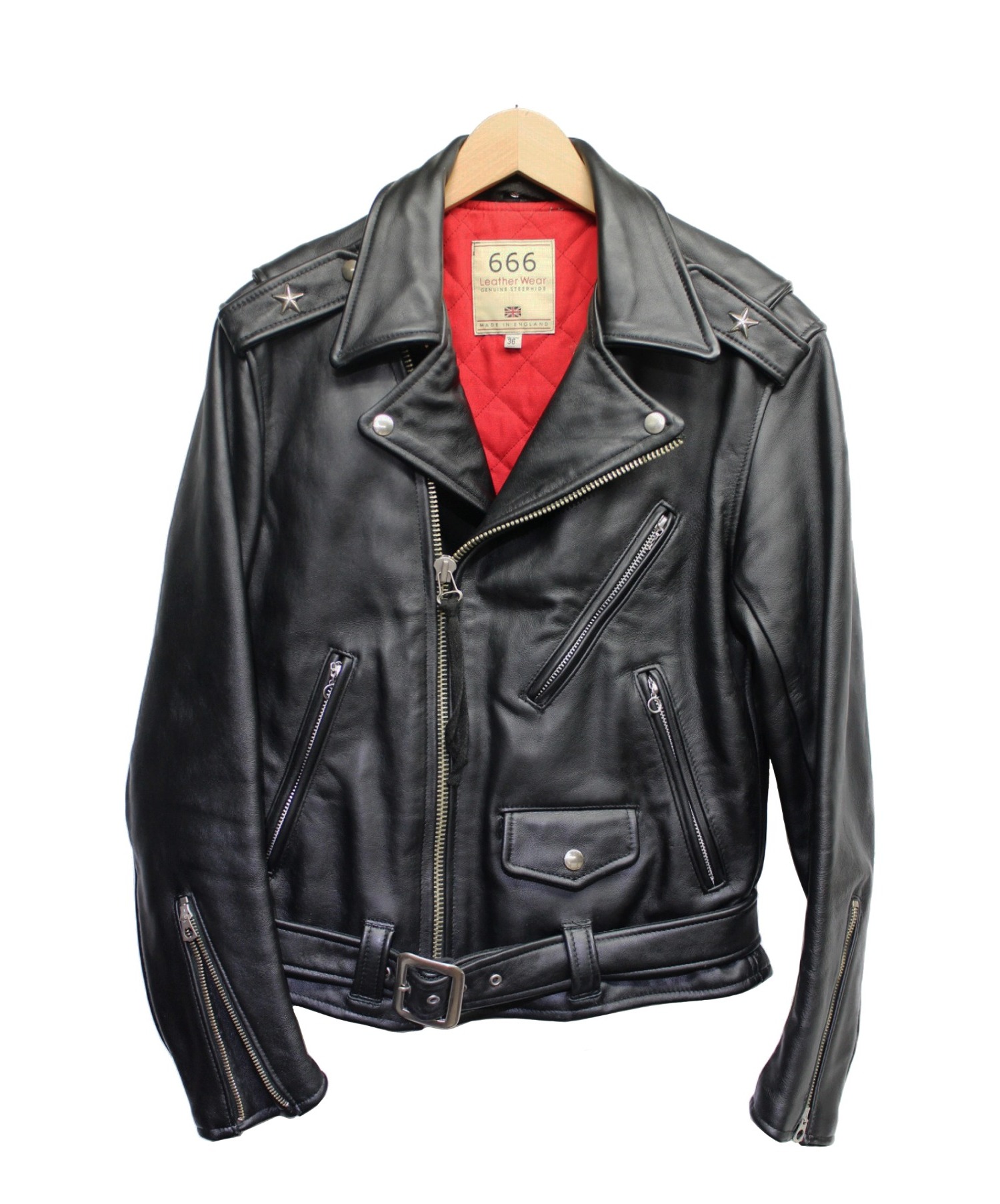 中古 古着通販 666 Leather Wear 666レザーウェア レザーライダースジャケット ブラック サイズ 36 ブランド 古着通販 トレファク公式 Trefac Fashion