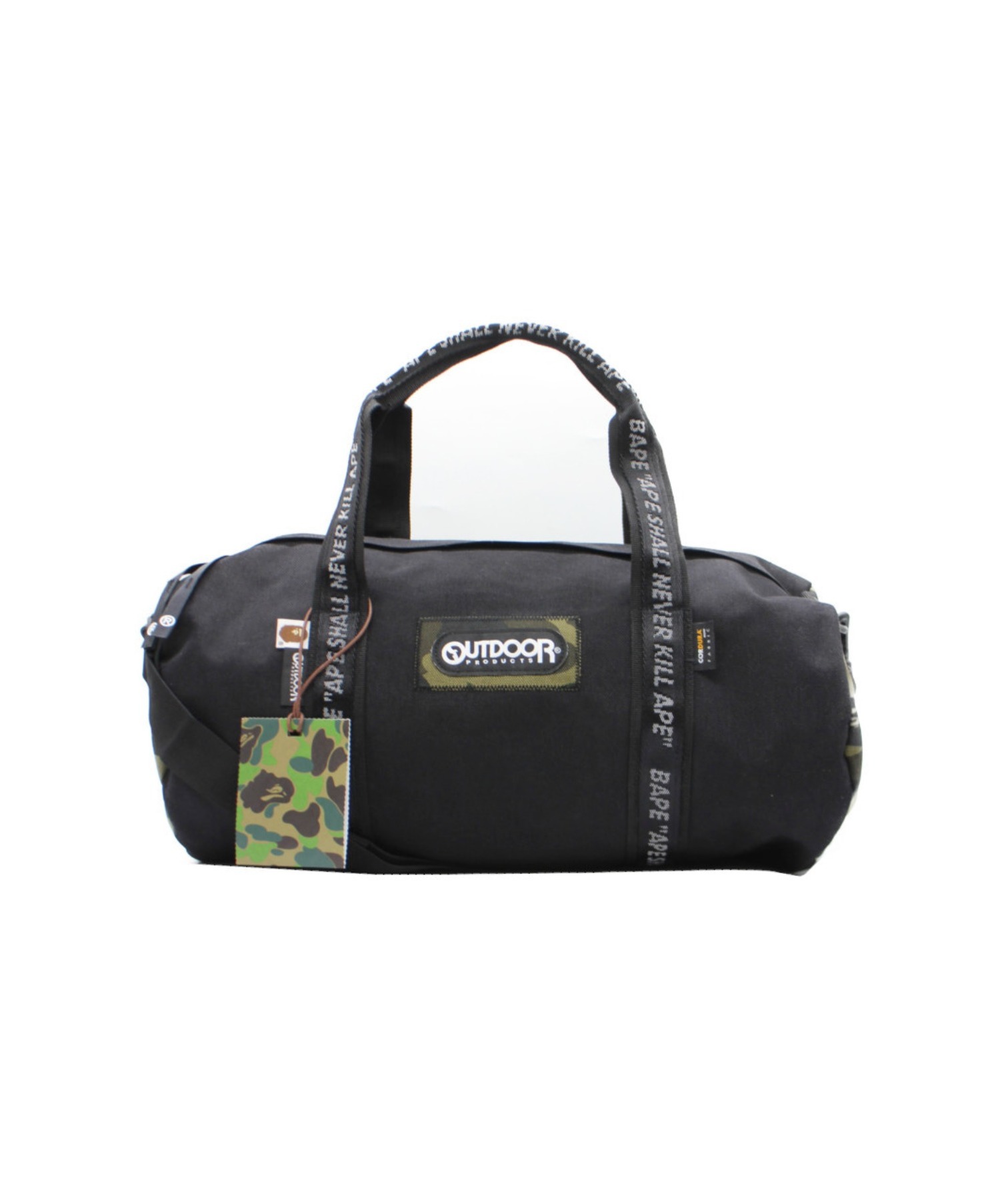 中古 古着通販 A Bathing Ape Outdoor ア ベイシング エイプ アウトドア ドラムバッグ ブラック カーキ ブランド 古着通販 トレファク公式 Trefac Fashion