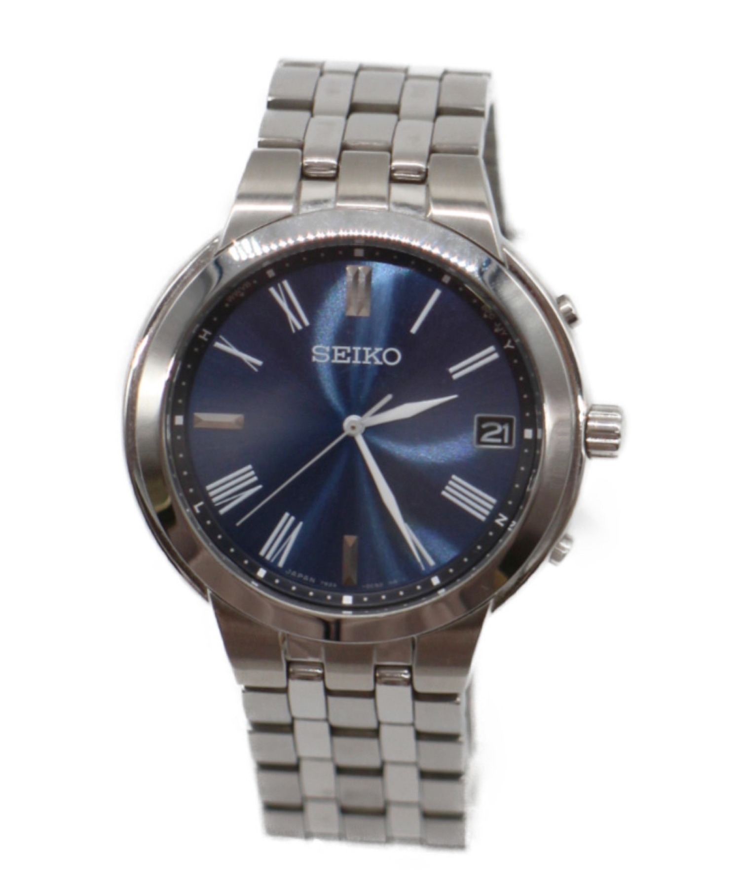SEIKO (セイコー) 腕時計 ネイビー ブライツ SAGZ081 ソーラー充電 ステンレススチール　箱・取説・コマ付