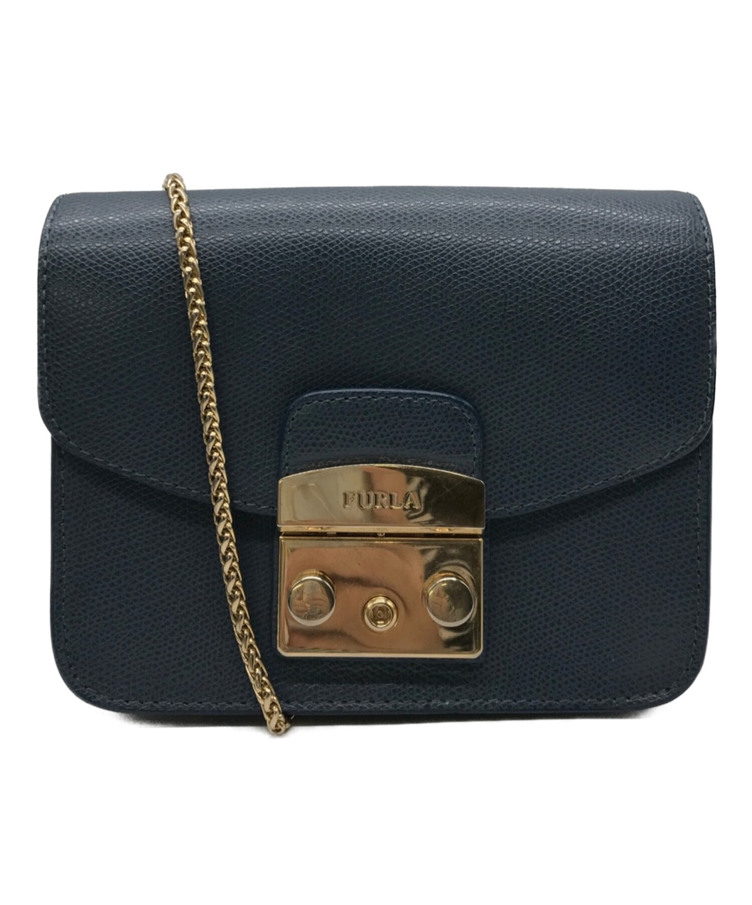 【中古・古着通販】FURLA (フルラ) メトロポリスチェーンショルダーバッグ 246858 ブルー｜ブランド・古着通販 トレファク公式