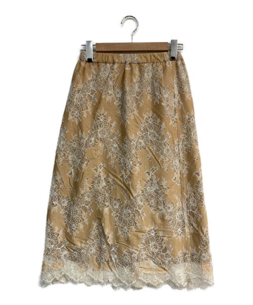 SACRA（サクラ）SACRA (サクラ) インセットレーススカート　117611121 ベージュ サイズ:36の古着・服飾アイテム