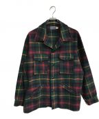 PENDLETON（）の古着「70’S ウールチェックシャツジャケット USA製」｜グリーン×レッド