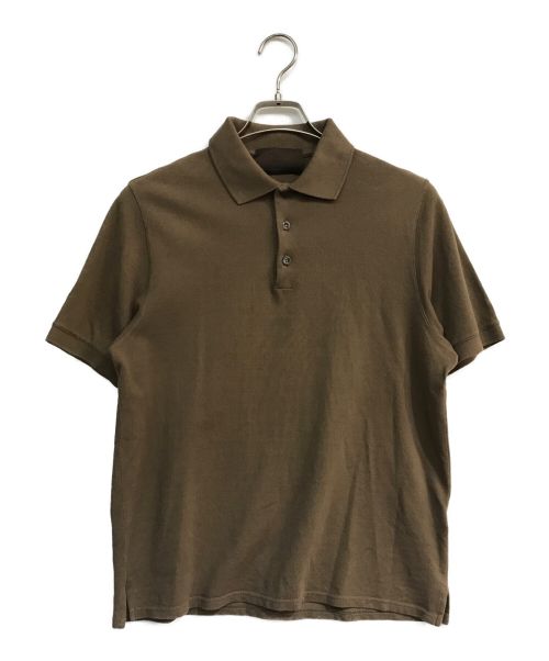 PRADA（プラダ）PRADA (プラダ) 鹿の子ポロシャツ ブラウン サイズ:Mの古着・服飾アイテム