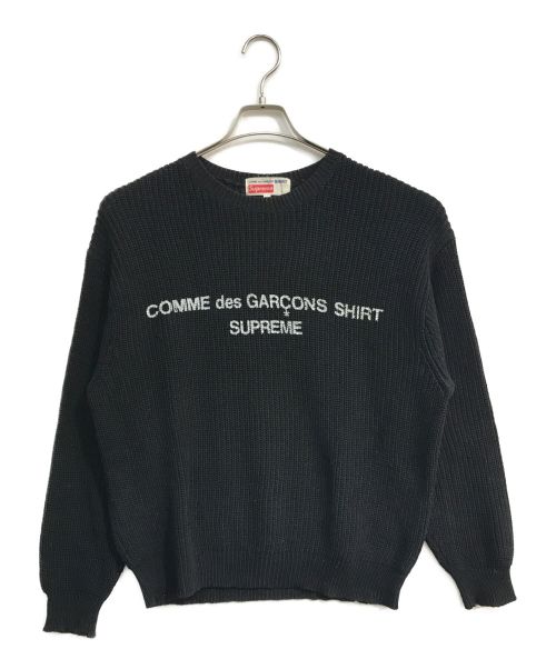 SUPREME（シュプリーム）Supreme × COMME des GARCONS SHIRT (シュプリーム × コムデギャルソンシャツ) ロゴペイントクルーネックセーター ブラック サイズ:Sの古着・服飾アイテム