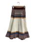 beautiful people (ビューティフルピープル) Stripe Knit Skirt　1845207001 ホワイト×ボルドー サイズ:36：5800円
