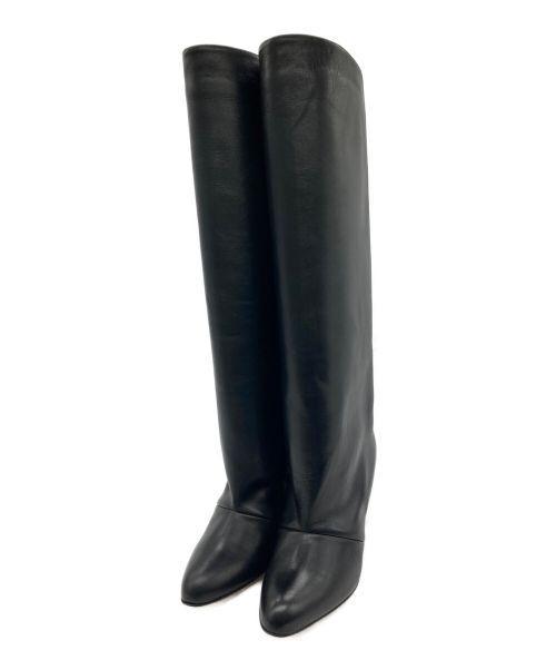 NEBULONIE（ネブローニ）NEBULONIE (ネブローニ) ルーズフィットナパレザーロングブーツ ブラック サイズ:36 1/2の古着・服飾アイテム