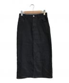 theoryセオリー）の古着「Classic ST Denim Long Slit Skirt　01-2307305」｜ブラック