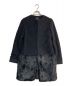 YOKO CHAN（ヨーコチャン）の古着「ノーカラーファー切替コート　YCC-415-048　ブラック」｜ブラック