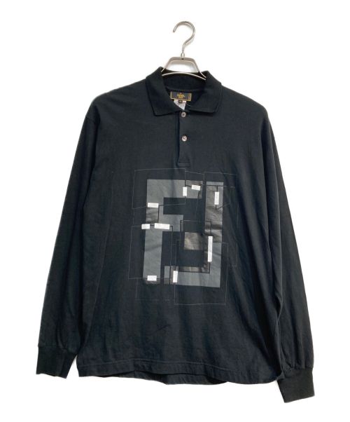 FENDI（フェンディ）FENDI (フェンディ) フロントプリントポロシャツ ブラック サイズ:Mの古着・服飾アイテム