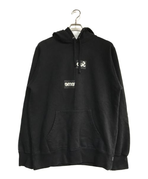 SUPREME（シュプリーム）SUPREME (シュプリーム) COMME des GARCONS SHIRT (コムデギャルソンシャツ) 18AW Split Box Logo Hooded Sweatshirt ブラック サイズ:Mの古着・服飾アイテム