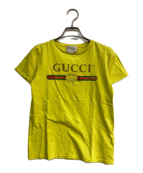 GUCCI（グッチ）GUCCI (グッチ) ロゴコットンTシャツ　503628 X3L02 イエロー サイズ:10の古着・服飾アイテム