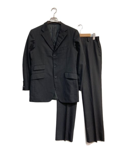 BURBERRY BLACK LABEL（バーバリーブラックレーベル）BURBERRY BLACK LABEL (バーバリーブラックレーベル) セットアップスーツ　ストライプスーツ　ブラック ブラック サイズ:38の古着・服飾アイテム