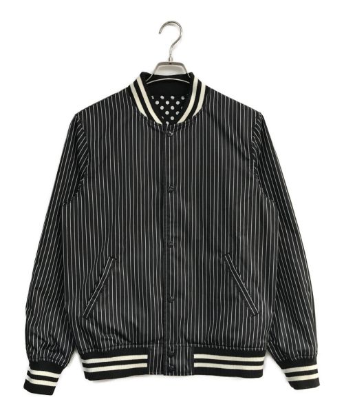 SUPREME（シュプリーム）Supreme (シュプリーム) COMME des GARCONS SHIRT (コムデギャルソンシャツ) 14SS　Reversible Varsity Baseball Jacket ブラック サイズ:Mの古着・服飾アイテム