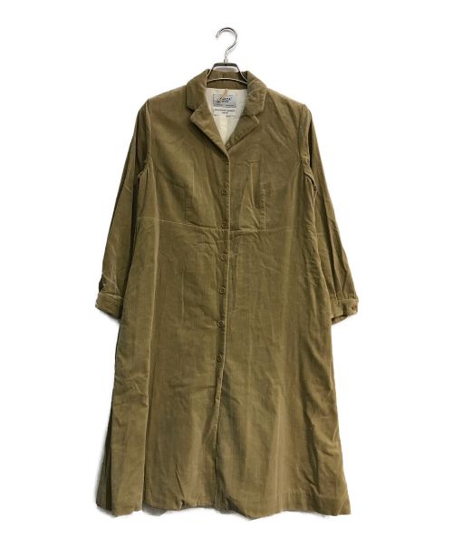 YAECA（ヤエカ）YAECA (ヤエカ) ベロア コートドレス ワンピース　97554 ベージュ サイズ:Mの古着・服飾アイテム