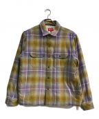 SUPREMEシュプリーム）の古着「Shearling Lined Flannel Shirt　22AW」｜イエロー×パープル
