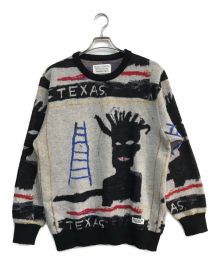 WACKO MARIA×Jean-Michel Basquiat（ワコマリア×ジャン ミシェル バスキア）の古着「モヘア混ニット　	バスキア 」｜グレー