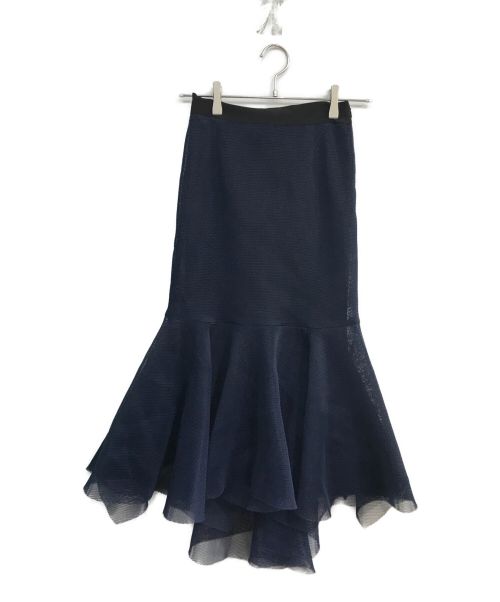 UN3D.（アンスリード）UN3D. (アンスリード) ダブルメッシュ マーメイドスカート ネイビー サイズ:36の古着・服飾アイテム
