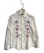 BURBERRY BLACK LABELバーバリーブラックレーベル）の古着「刺繍シャツ」｜ホワイト